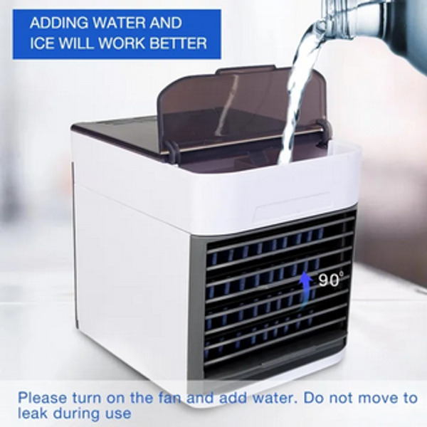 Mini Air Cooler Cooling USB Fan Conditioner With Colorful LED Portable Desk Room Navy blue - Image 2