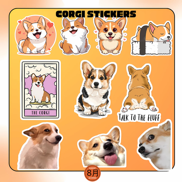 Corgi dog sticker set 01