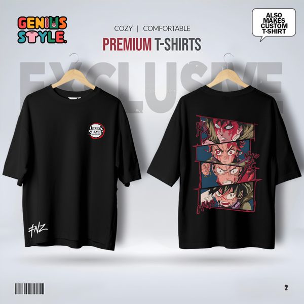 Demon Slayer Anime Drop Shoulder T-shirt - 02