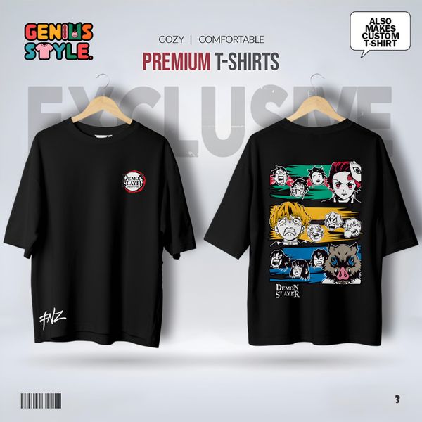 Demon Slayer Anime Drop Shoulder T-shirt - 03