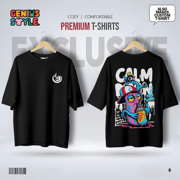 Calm Down Premium Drop Shoulder T-shirt - 08