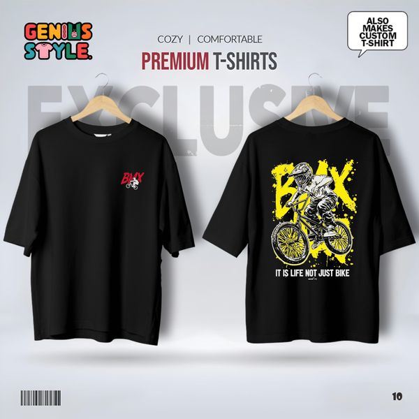 BMX Bike Premium Drop Shoulder T-shirt - 10