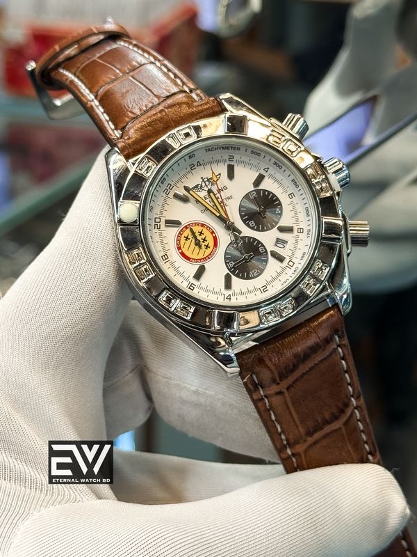 BREITLING BRWON BELT WHITE DIAL