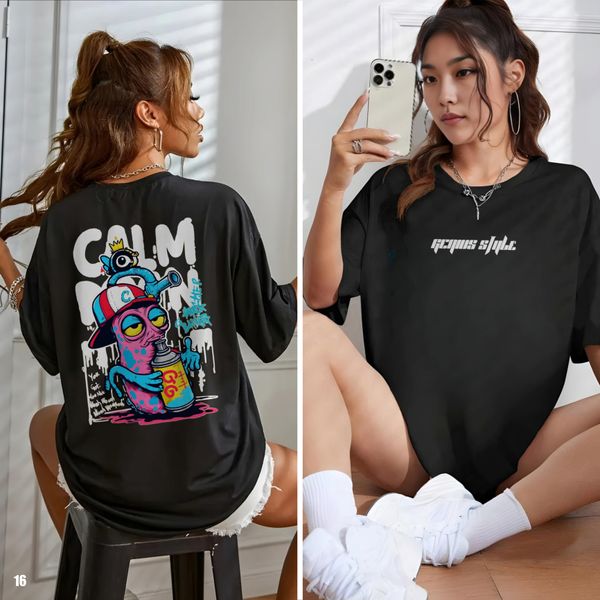 Calm Down Drop Shoulder T-shirt - 16