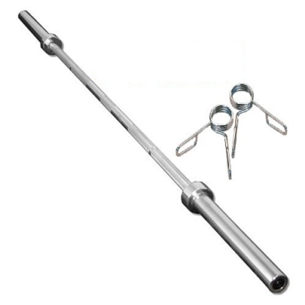 Heavy duty Olympic barbell bar 6 feet with two clips