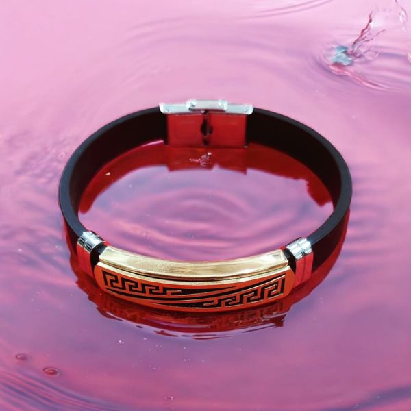 Bracelet Stainless Steel Silicone Rubber Wristband Cross Bracelets Charm Bracelet Casual Male Jewelry pulseira feminina