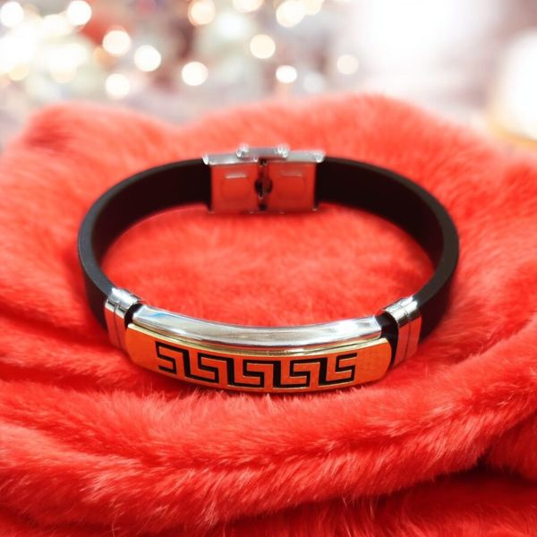 Bracelet Stainless Steel Silicone Rubber Wristband Cross Bracelets Charm Bracelet Casual Male Jewelry pulseira feminina