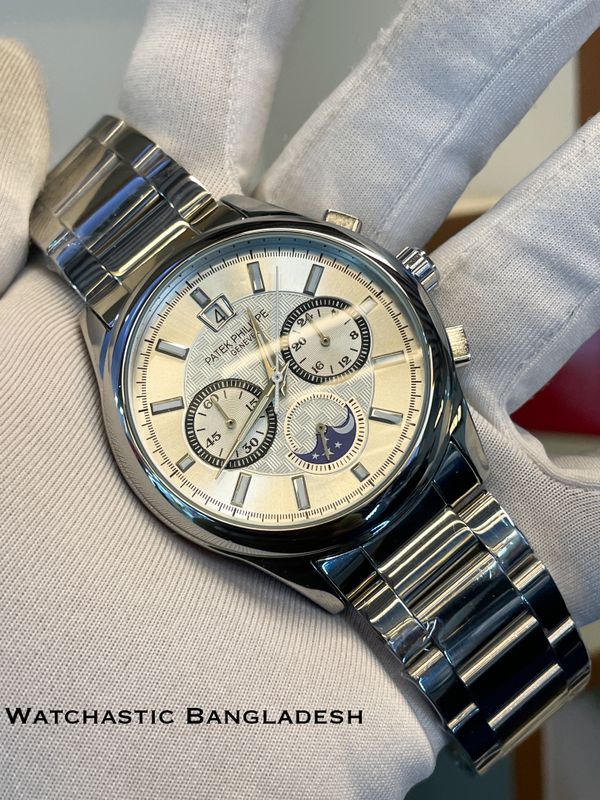 PATEK CHRONO CHAIN SIMPLE WHITE DIAL