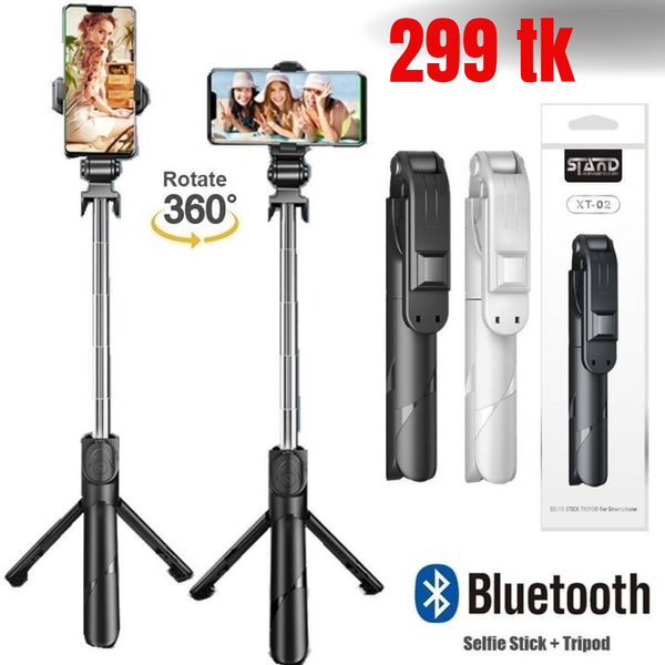 XT02 Selfie Stick Tripod with Bluetooth Remote .