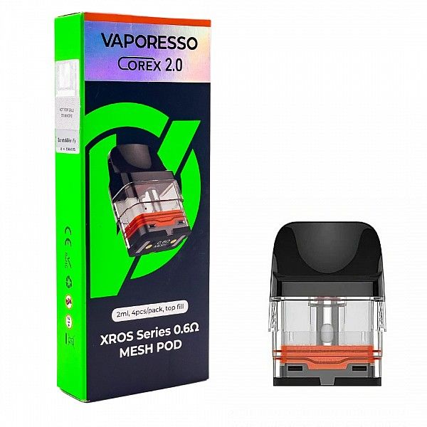 Corex 2.0 Pods for Vaporesso XROS 4, 4 mini, Xros Pro, XROS 3, XROS Nano, XROS Mini, XROS 2 Series Mesh Pod Replacements 2ml COREX 2.0 0.6 Ohm Tank Atomizer 1 pes