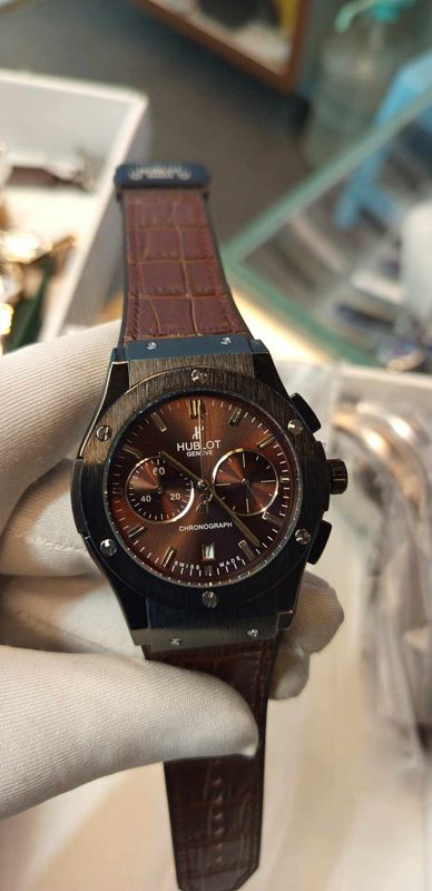 Hublot Classic Fusion Black Case Brown Dial Brown Belt Leather