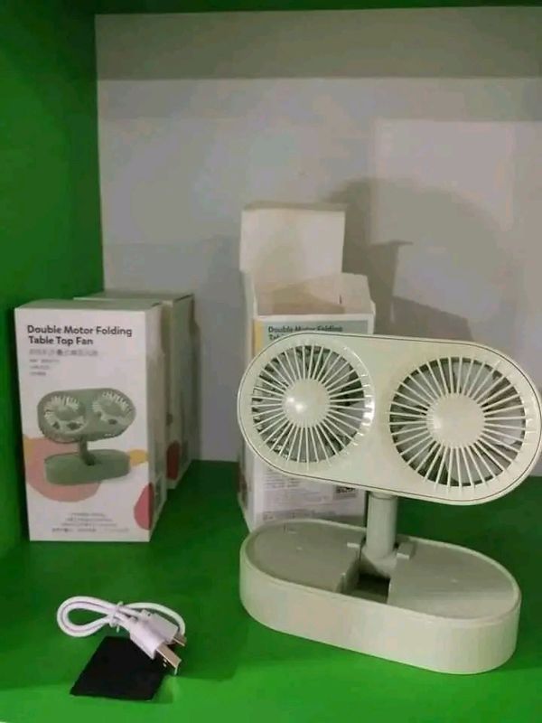 DOUBLE MOTOR FOLDING TABLE TOP FAN - Image 2