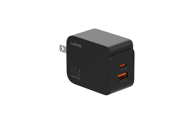 LDNIO 45W Dual Port Fast Charger – USB Type C & A Power Adapter