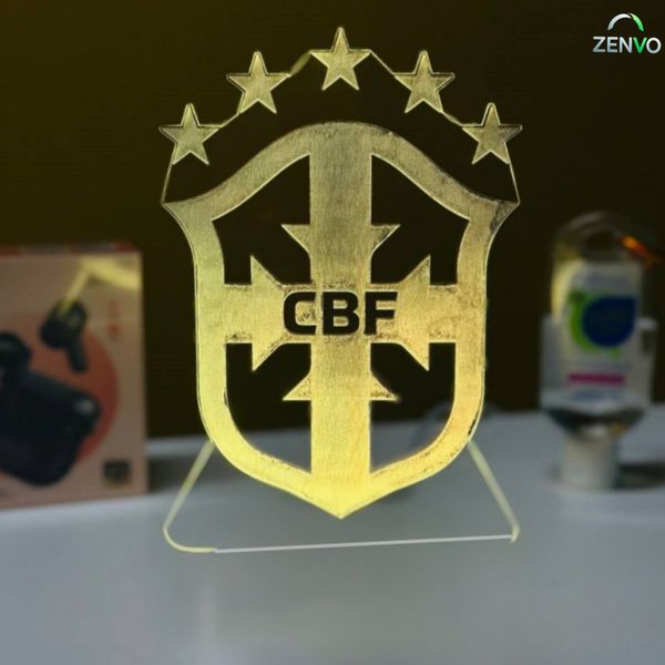 GearUP Acrylic Multicolor Night Lamp (Only Acrylic) Brazil Football Team Logo