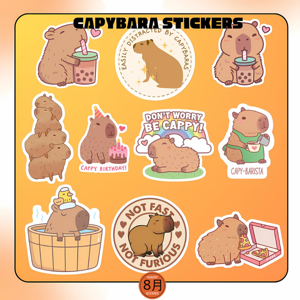 Capybara sticker set 01