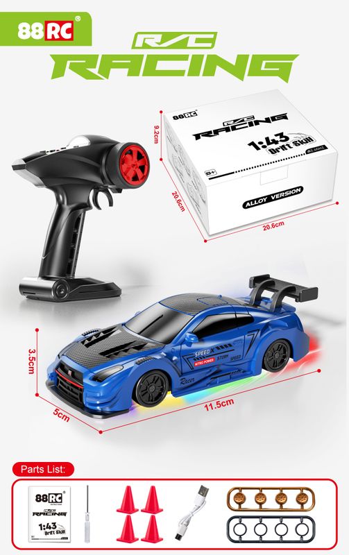 Nissan GT-R (R35) 1:43 Alloy 4WD Metal Drift Car with Accessories