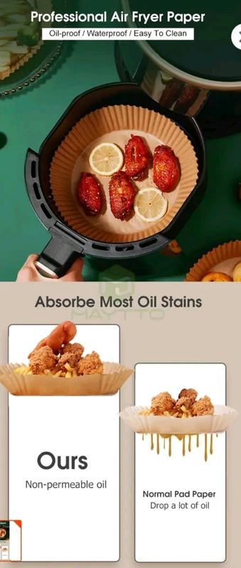 MAYTTO Air Fryer Paper Baking Oil Proof and Oil Absorbing Paper Plate 30pcs - Image 9