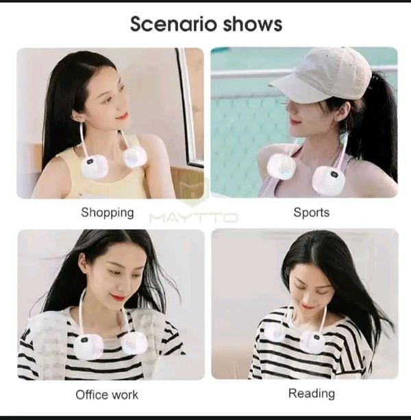 MAYTTO Neck Fan Portable Bladeless 360° Adjustable USB Cooling Neck Fan. - Image 4