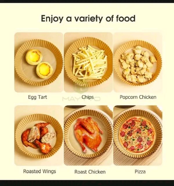 MAYTTO Air Fryer Paper Baking Oil Proof and Oil Absorbing Paper Plate 30pcs - Image 8