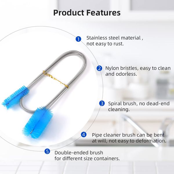 Flexible pipe cleaning brush