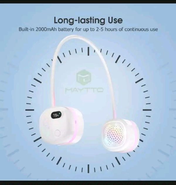 MAYTTO Neck Fan Portable Bladeless 360° Adjustable USB Cooling Neck Fan. - Image 3