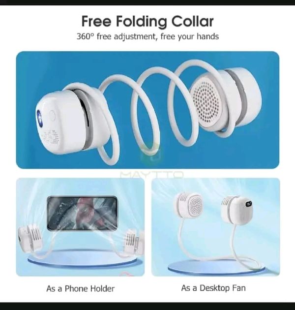 MAYTTO Neck Fan Portable Bladeless 360° Adjustable USB Cooling Neck Fan. - Image 5
