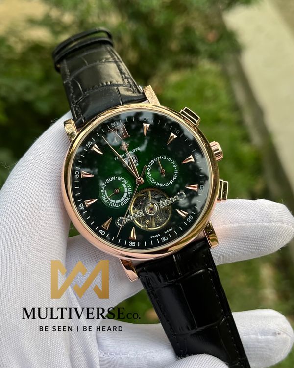 Patek Black Belt Green Dial (Semi AAA)