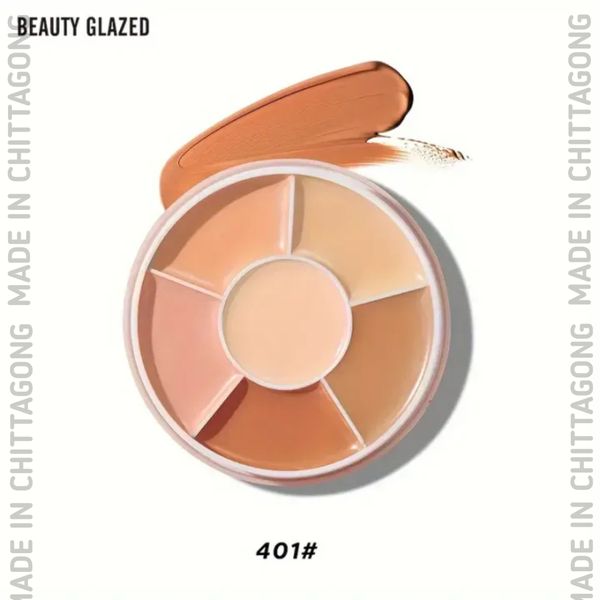 Beauty Glazed 6-Color Concealer For Spotless, Brightened Skin - Decrease Tear Gaps, Dark Circles & Even Skin Tone-401