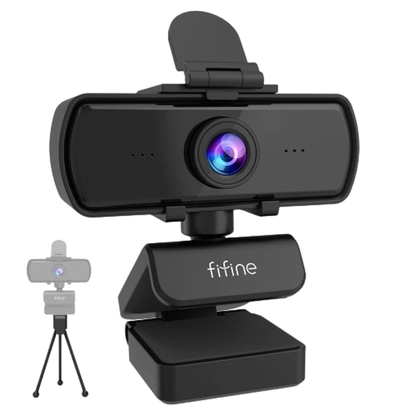 Fifine K420 Webcam 1440P, 2K Web Camera With Privacy Cover & Tripod