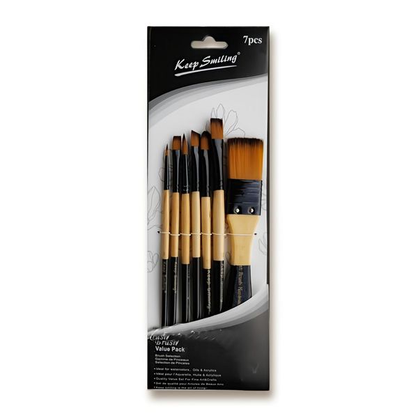 Keep Smiling 7pcs flat mix brush set