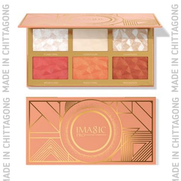 Imagic 6 Color Highlight Blush And Contour Palette