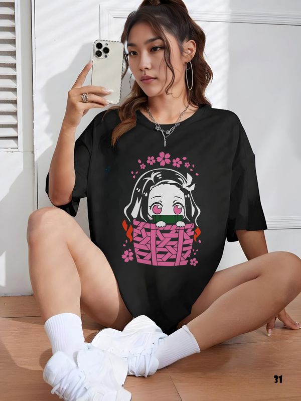 Nezuko (Demon Slayer) Drop Shoulder T-shirt - 31