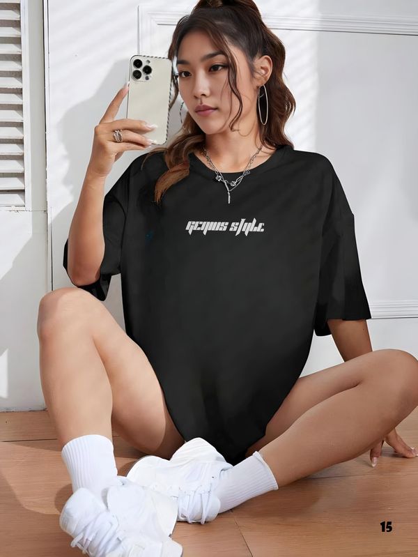Solid Color Drop Shoulder T-shirt