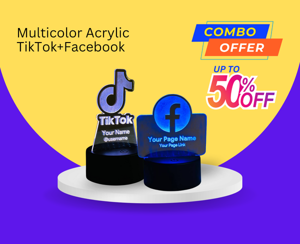 Combo! Customizable Multicolor Acrylic Night Lamp – TikTok+Facebook