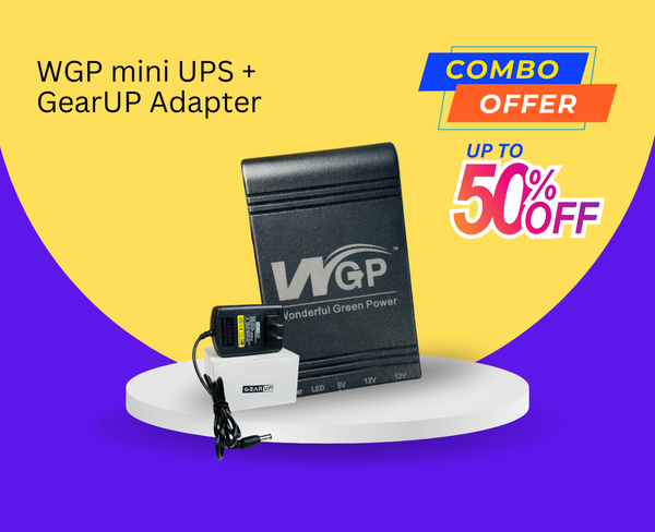 WGP mini UPS (10400mAh) + GearUP 12V/3A Adapter
