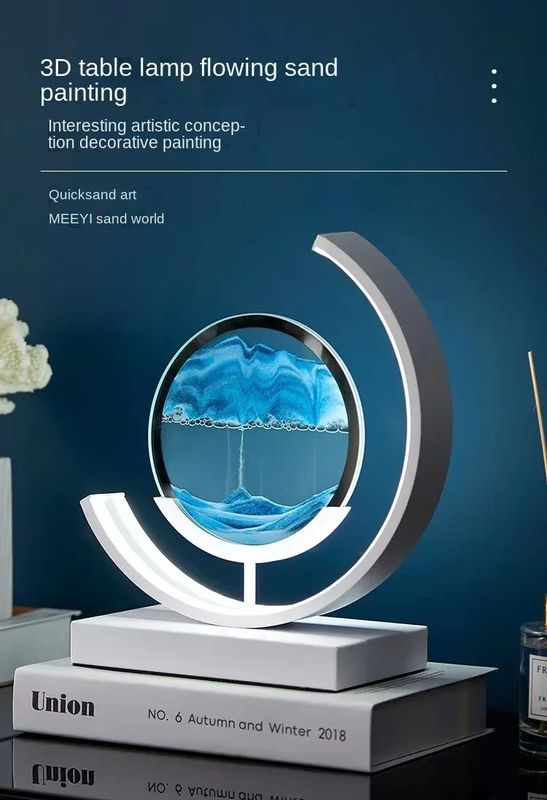Table Lamp Quicksand Night Light 3D Hourglass Bedside Lamps