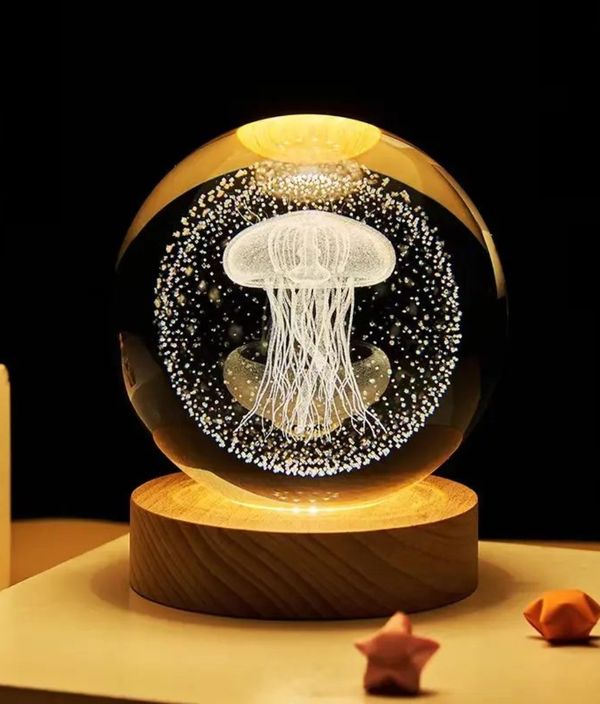 3D Crystal Ball Jellyfish 1 Color / 7 Color