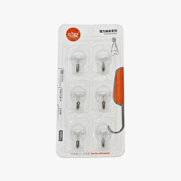 Transparent Self-Adhesive Wall Hooks_6pcs WH-2227
