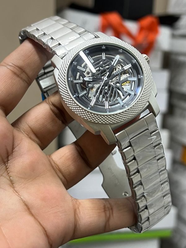 FOSSIL AUTO CHAIN SILVER/BLACK NEW