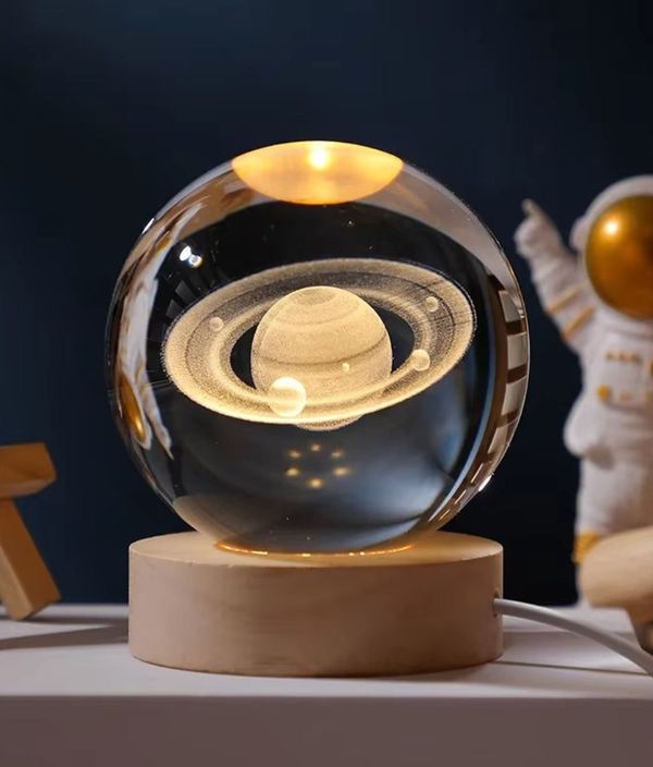 3D Crystal Ball Saturn 1 Color / 7 Color