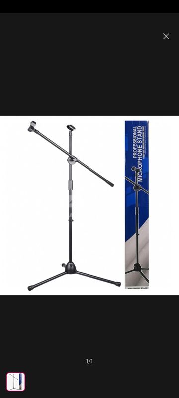 Microphone Floor Stand With Adjustable Two Microphone Holder (LW-38)