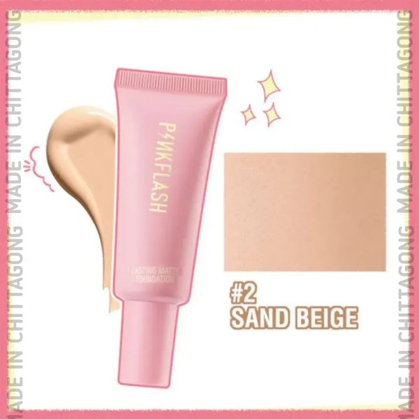 PinkFlash Long Lasting Matte Foundation 25g - #2 Sand beige - Suitable for light to warm