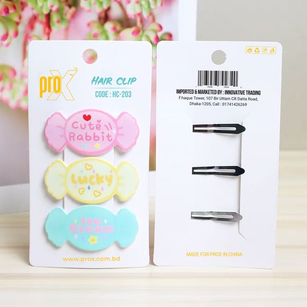 ProX Essential Hair Clip For Women HC-203-1 ( 3pcs ) Multi-Color