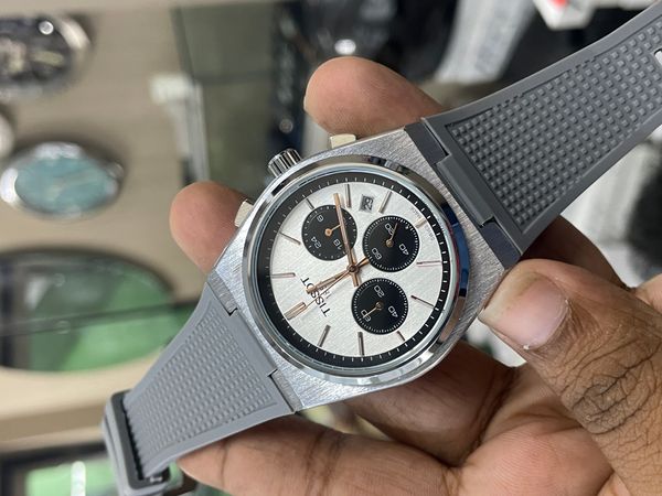 TISSOT PRX FIBER GREY BELT PANDA DIAL
