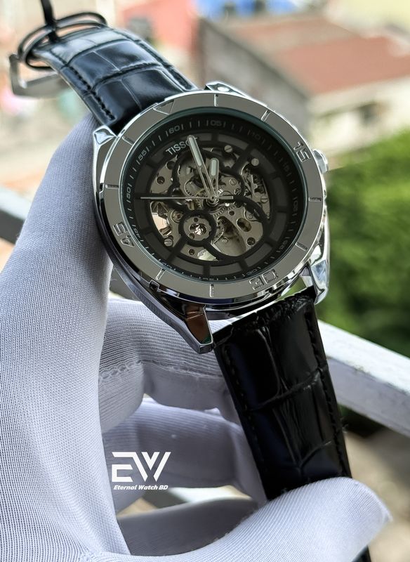 TISSOT AUTOMATIC BLACK BELT BLACK DIAL