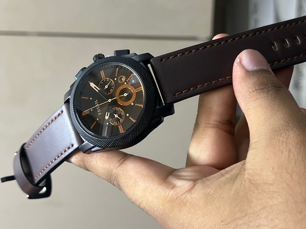FOSSIL BELT CHRONOGRAPH BROWN GLASS