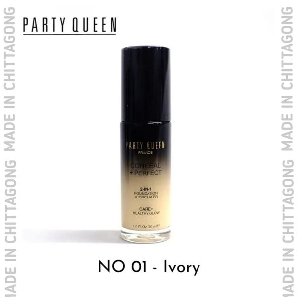 Party Queen 2in1 Full Coverage Foundation 01 Ivory