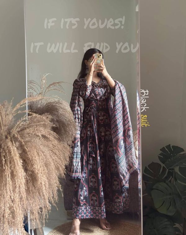 আনারকলি গাউন থ্রি-পিস সেট