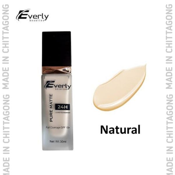 Everly Beauties Pure Matte Full Coverage Foundation - Natural