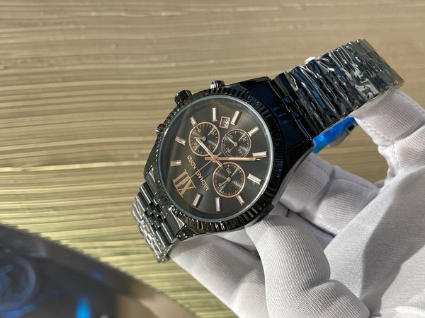 MK CHRONO FULL BLACK ROSE GOLD DIGIT